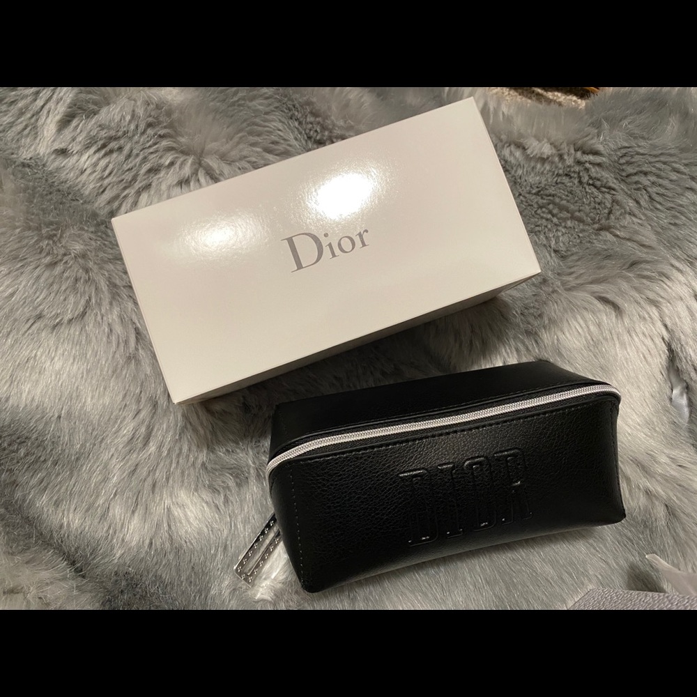 Dior black leather pouch